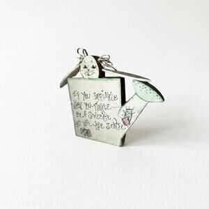 Homemade Wooden Bunny Watering Can Vintage 1990s Farmhouse Decor